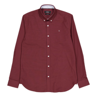 Oxford Stretch Plain L/s Dark Plum