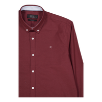 Oxford Stretch Plain L/s Dark Plum