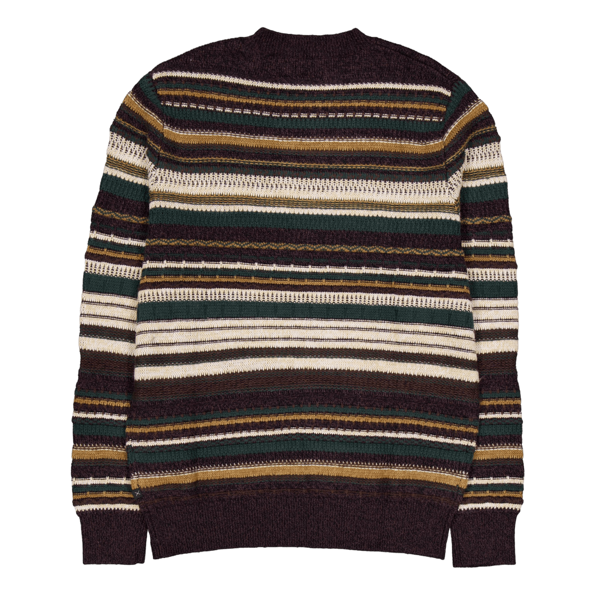 Phillip Wool Knit Deep Green/ecru Stripe