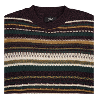 Phillip Wool Knit Deep Green/ecru Stripe