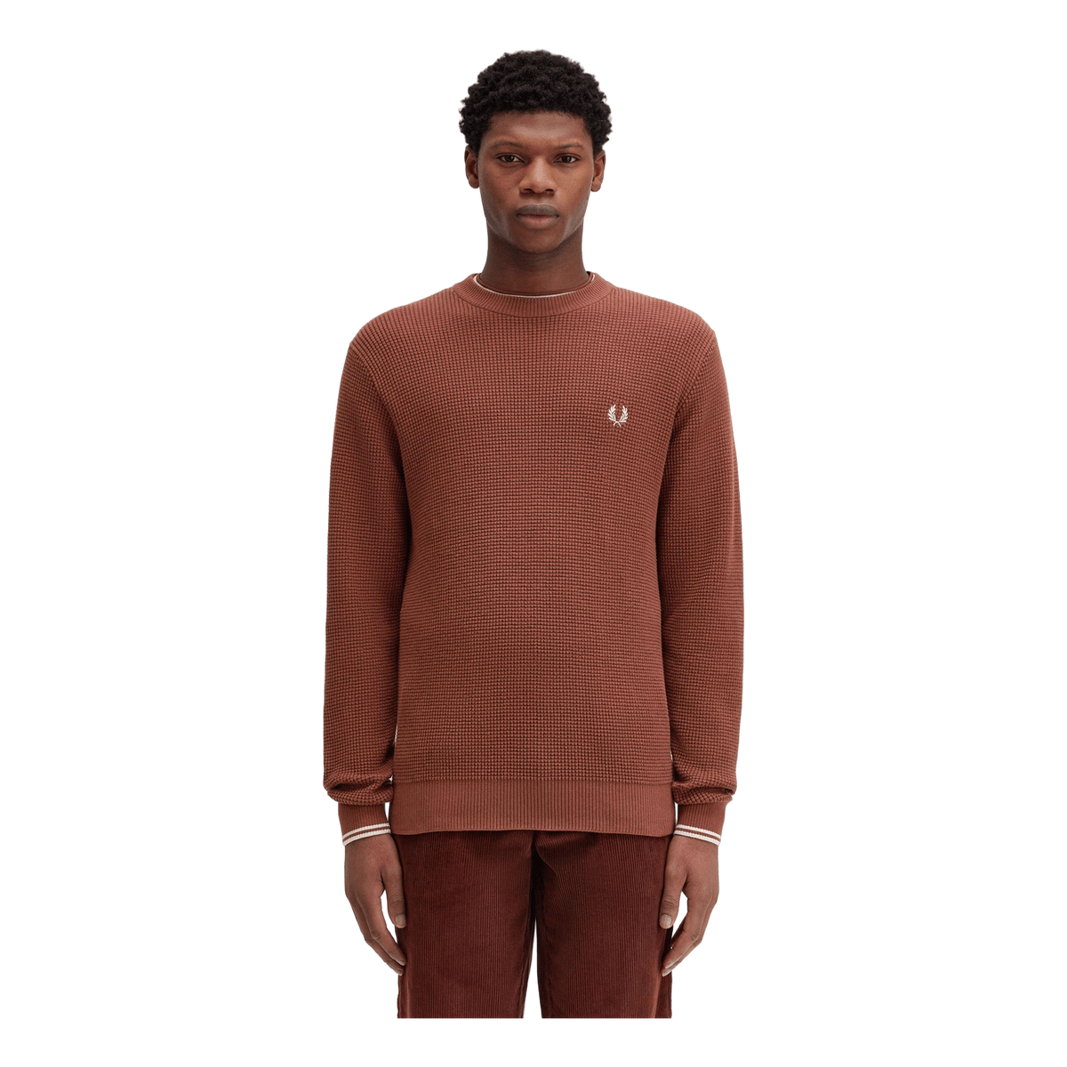 Waffle Stitch Jumper S54 Whisky Brown