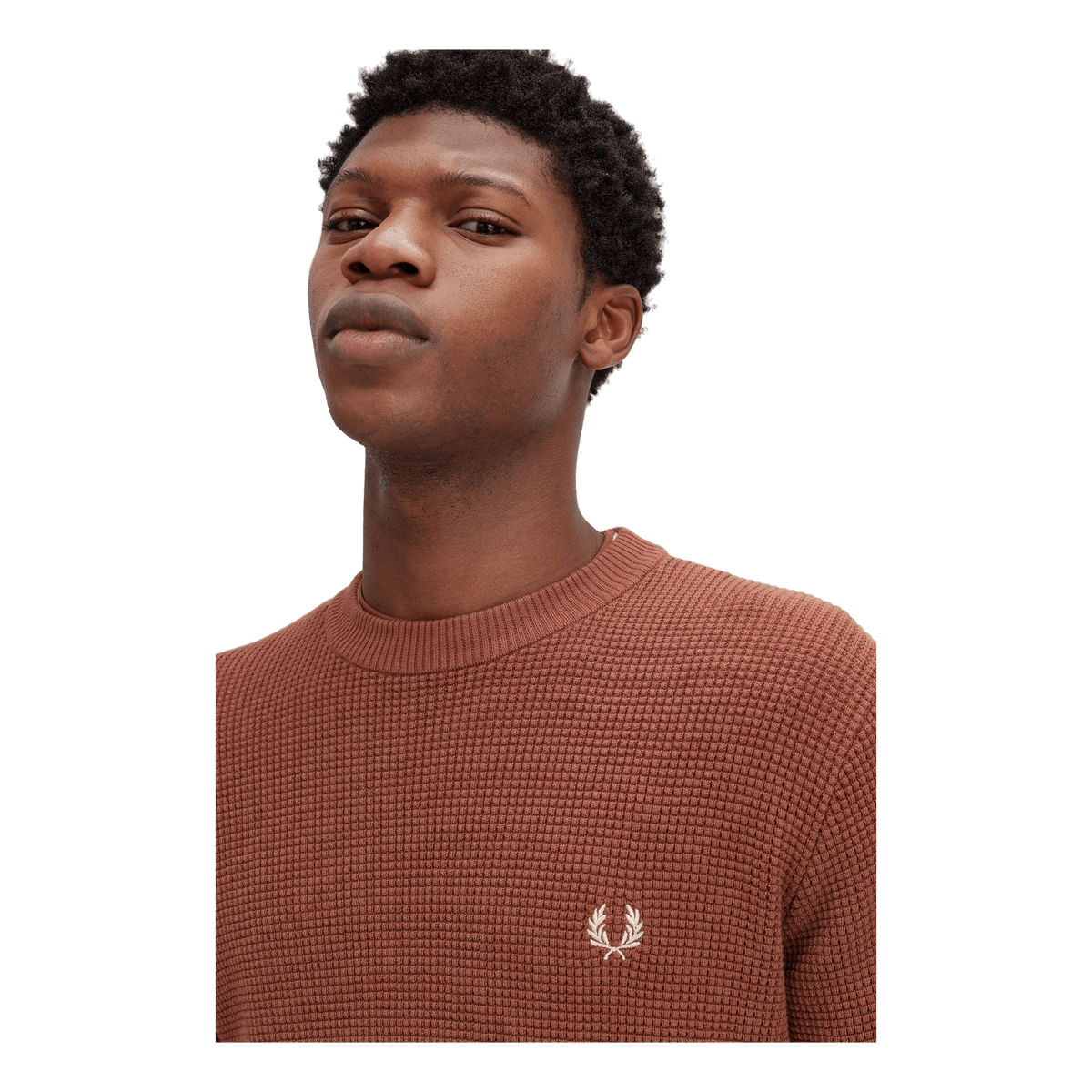 Waffle Stitch Jumper S54 Whisky Brown