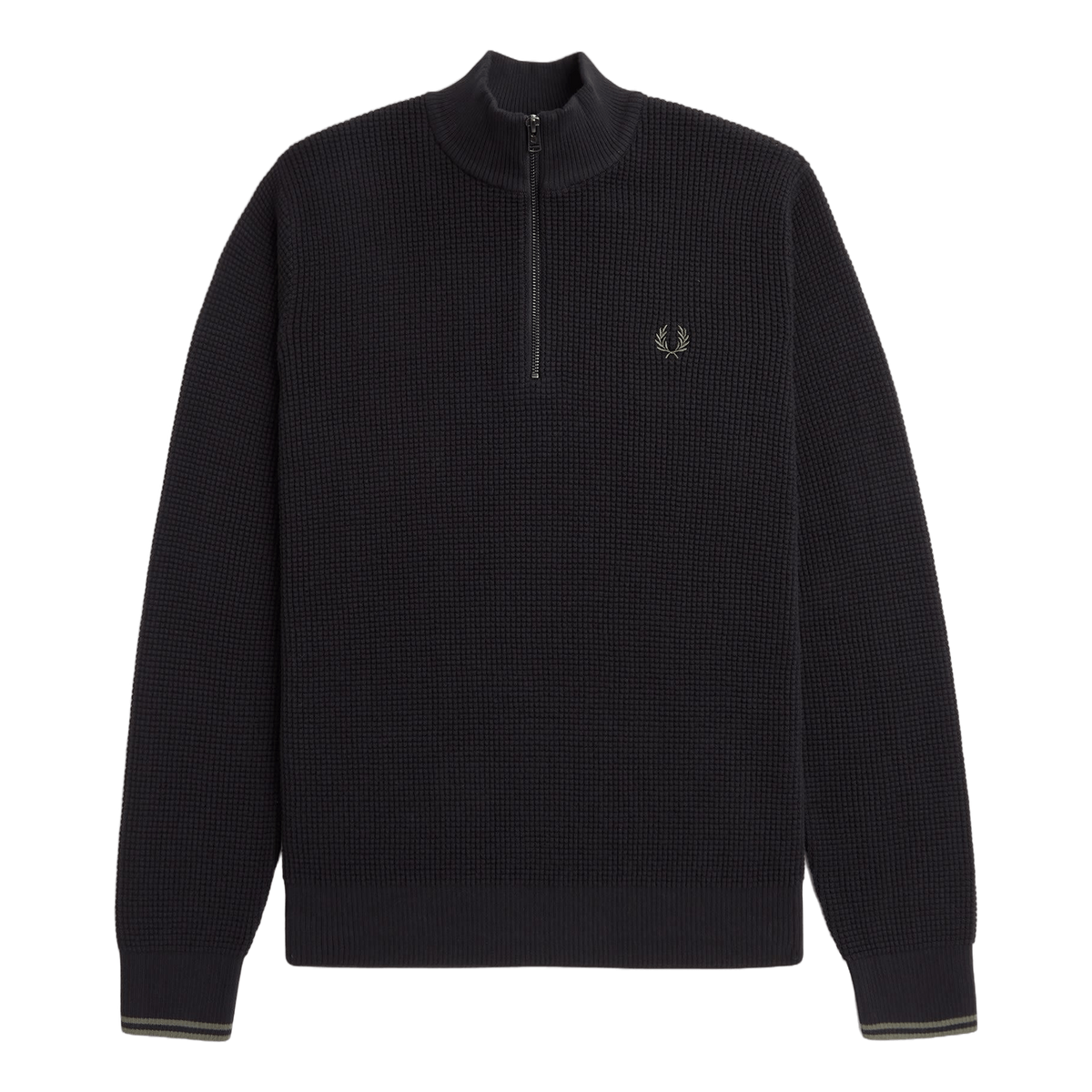 Waffle Stitch Half Zip Jmpr 102 Black