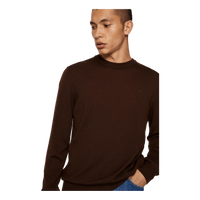 Keane Merino Crew Neck Sweater Bitter Chocolate