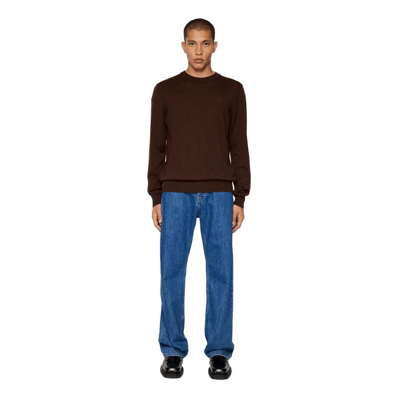 Keane Merino Crew Neck Sweater Bitter Chocolate