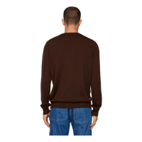 Keane Merino Crew Neck Sweater Bitter Chocolate