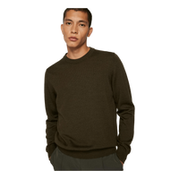 Keane Merino Crew Neck Sweater Forest Green