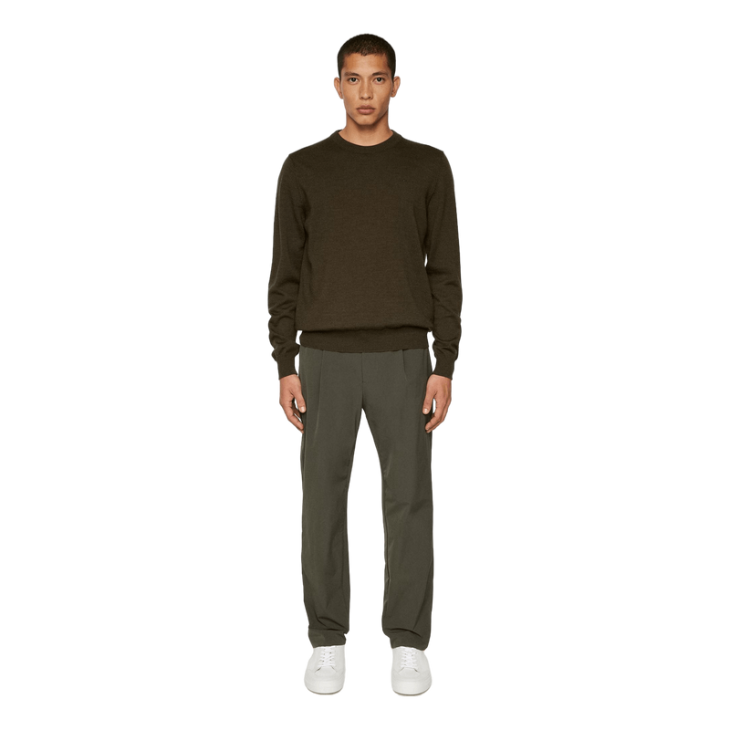 Keane Merino Crew Neck Sweater Forest Green