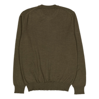 Keane Merino Crew Neck Sweater Forest Green