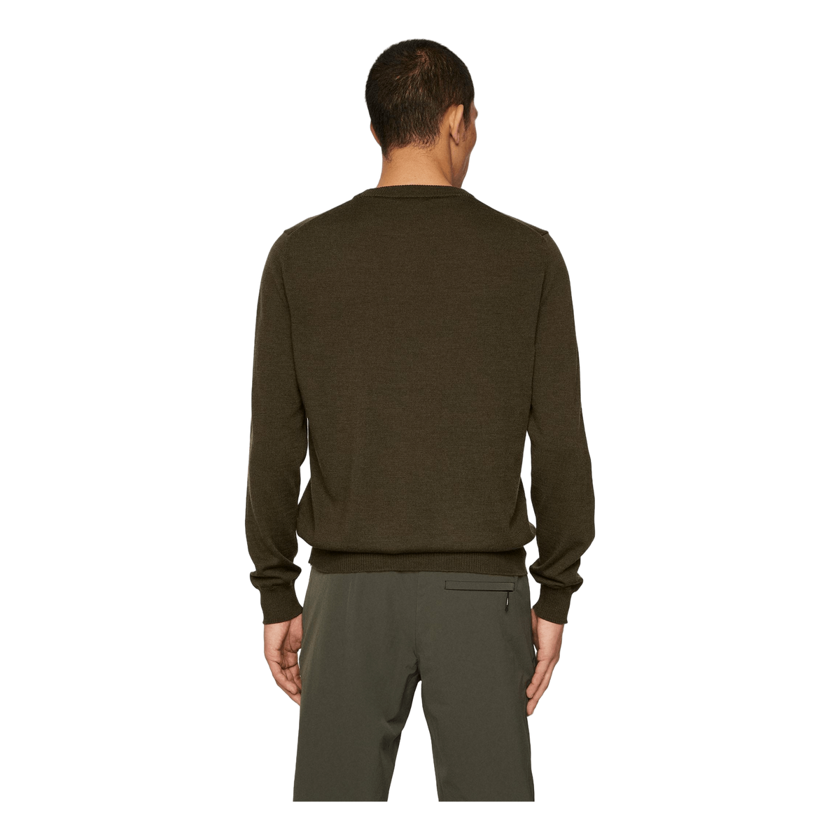 Keane Merino Crew Neck Sweater Forest Green