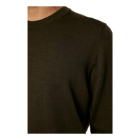 Keane Merino Crew Neck Sweater Forest Green