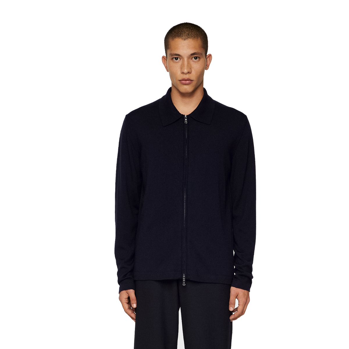 Kaleb Merino Zip Cardigan Jl Navy