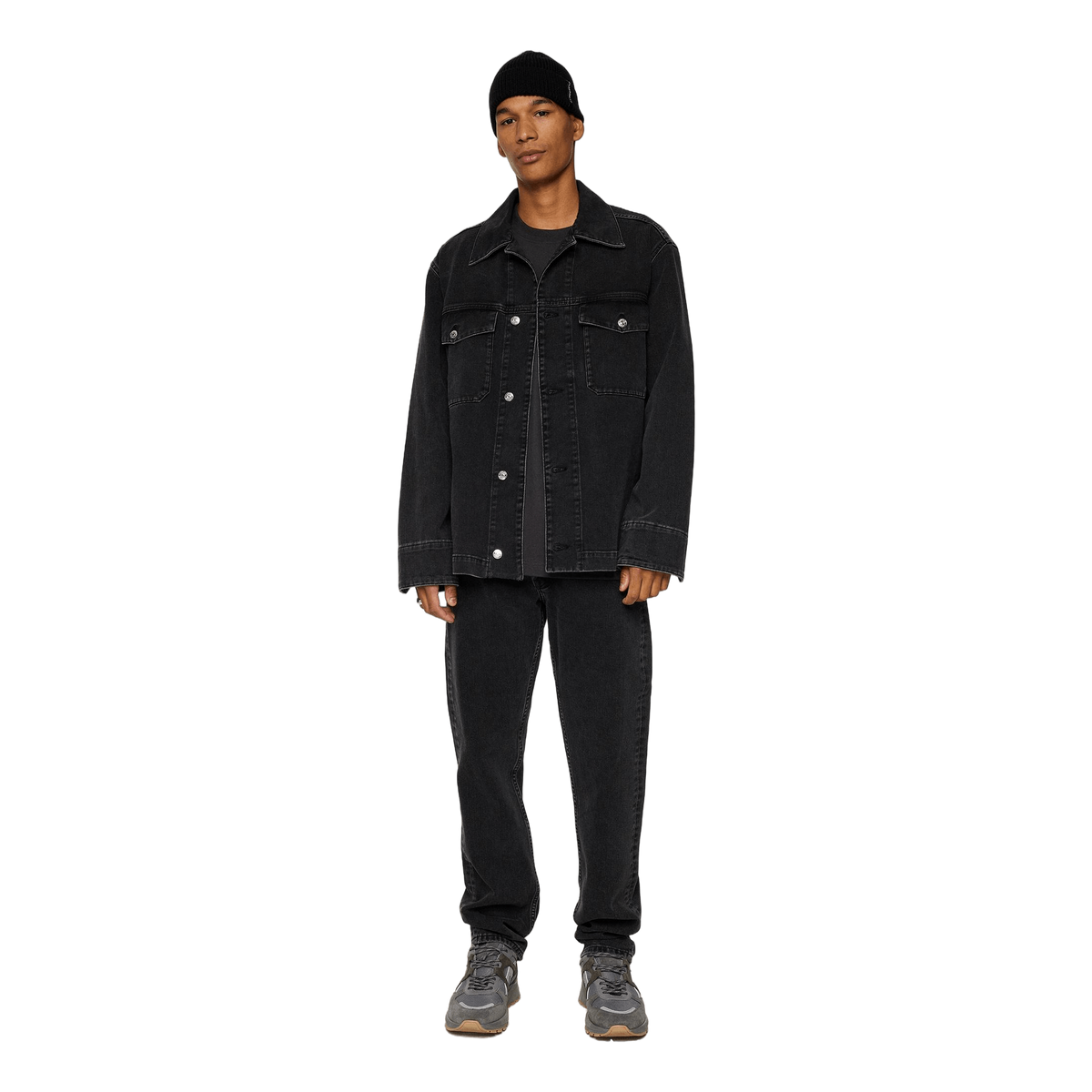 Hunt Washed Denim Overshirt Black