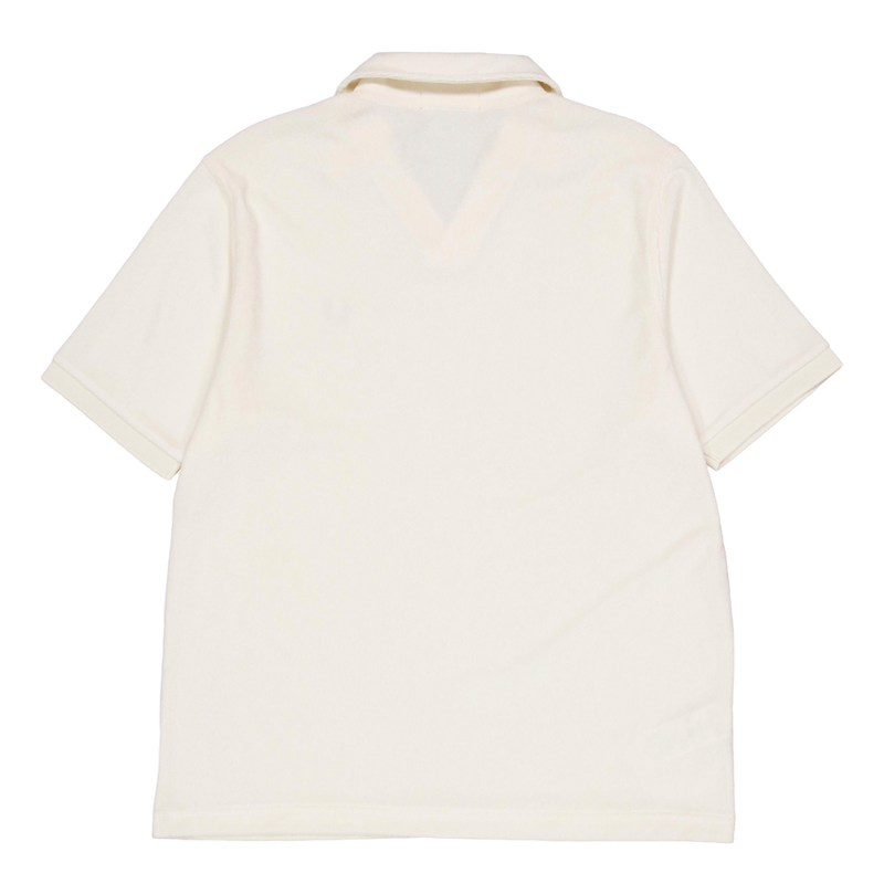 Open Collar Towelling Polo Ecru