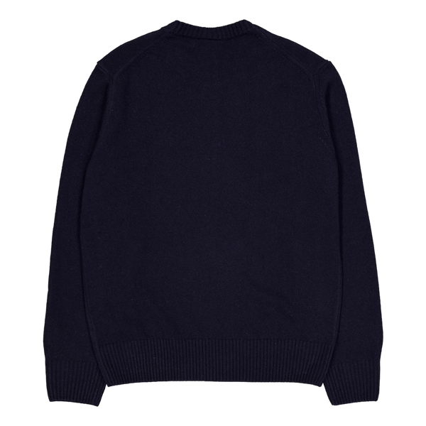 Carded Wool Crew Neck Sweater 166 Midnight Blue