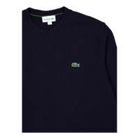 Carded Wool Crew Neck Sweater 166 Midnight Blue