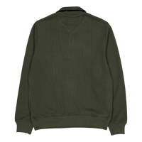 Zip-up High Neck Interlock Swe L7a Dark Khaki Green