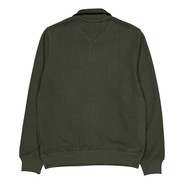 Zip-up High Neck Interlock Swe L7a Dark Khaki Green