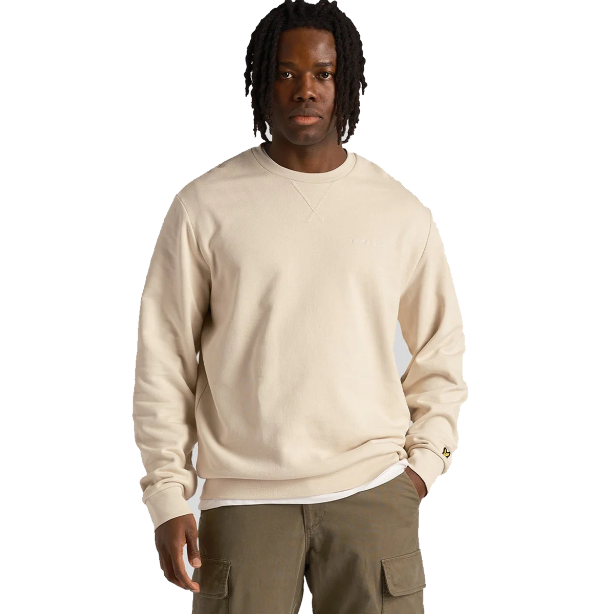 Loopback Embroidered Crew Neck W870 Cove