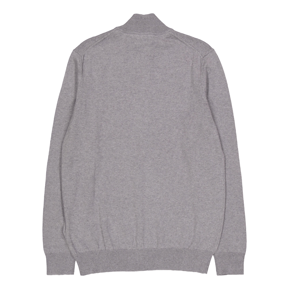 Cotton Merino Quarter Zip Jump T28 Mid Grey Marl