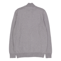 Cotton Merino Quarter Zip Jump T28 Mid Grey Marl