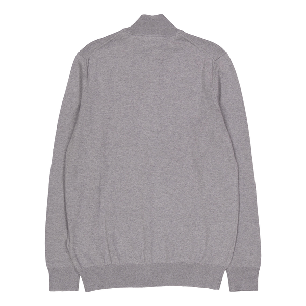 Cotton Merino Quarter Zip Jump T28 Mid Grey Marl