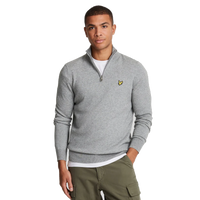 Cotton Merino Quarter Zip Jump T28 Mid Grey Marl