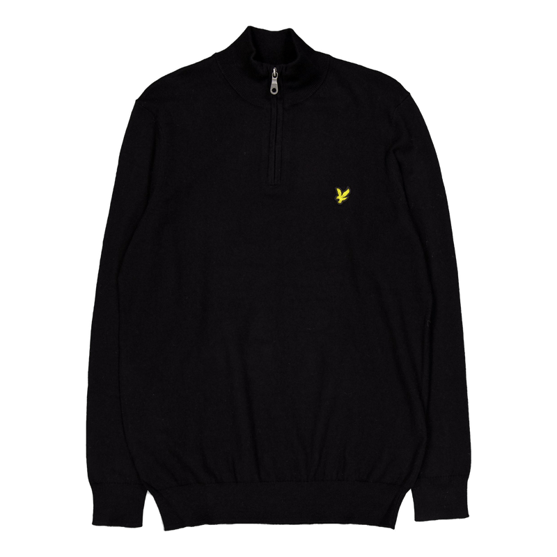 Cotton Merino Quarter Zip Jump Z865 Jet Black