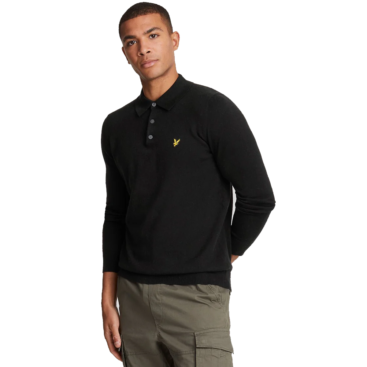 Cotton Merino Long Sleeve Knit Z865 Jet Black