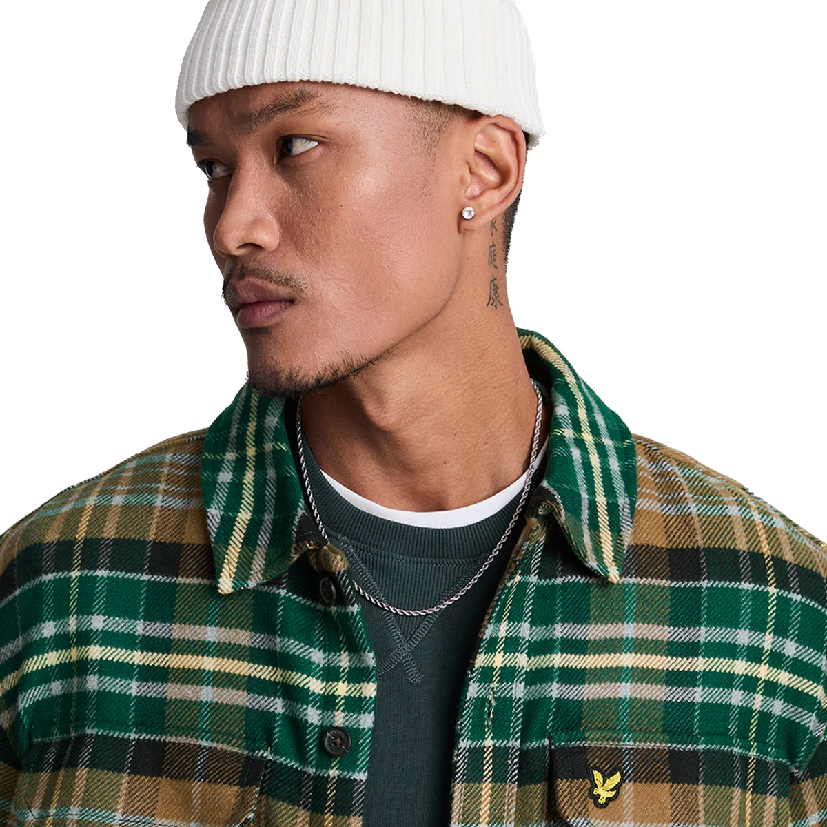 Check Flannel Overshirt X351 Argyle Teal/ Heritage Tau