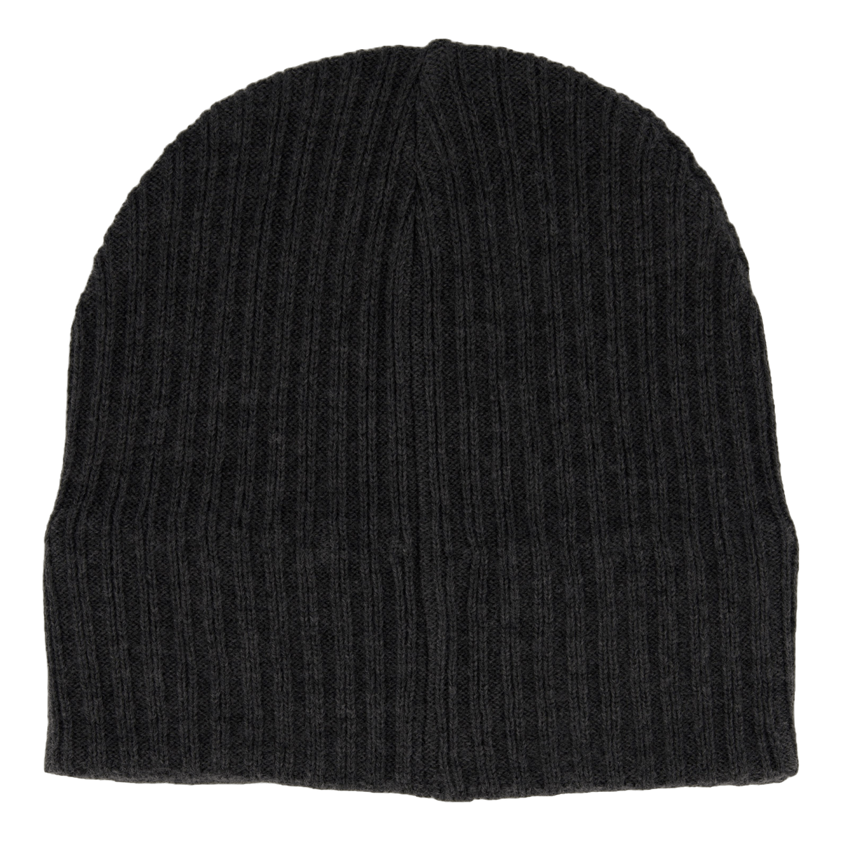 Knitted Ribbed Beanie T28 Mid Grey Marl