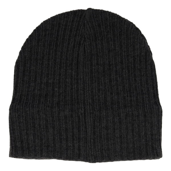 Knitted Ribbed Beanie T28 Mid Grey Marl