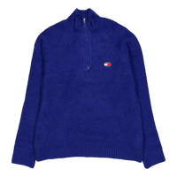 Tjm Reg 1/4 Zip Raglan Badge Blue