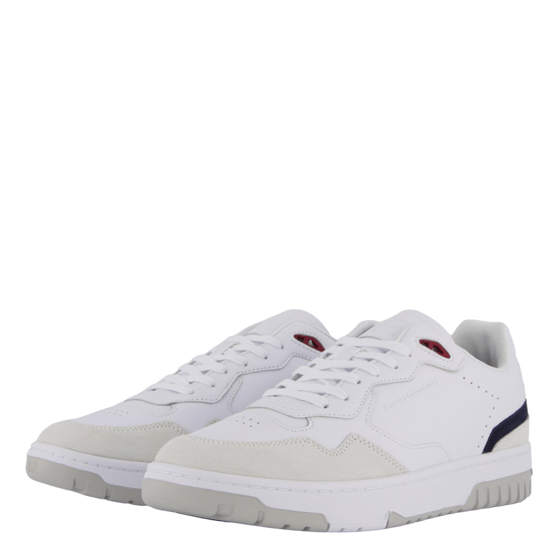Leather Mixed Texture Basketball Trainers