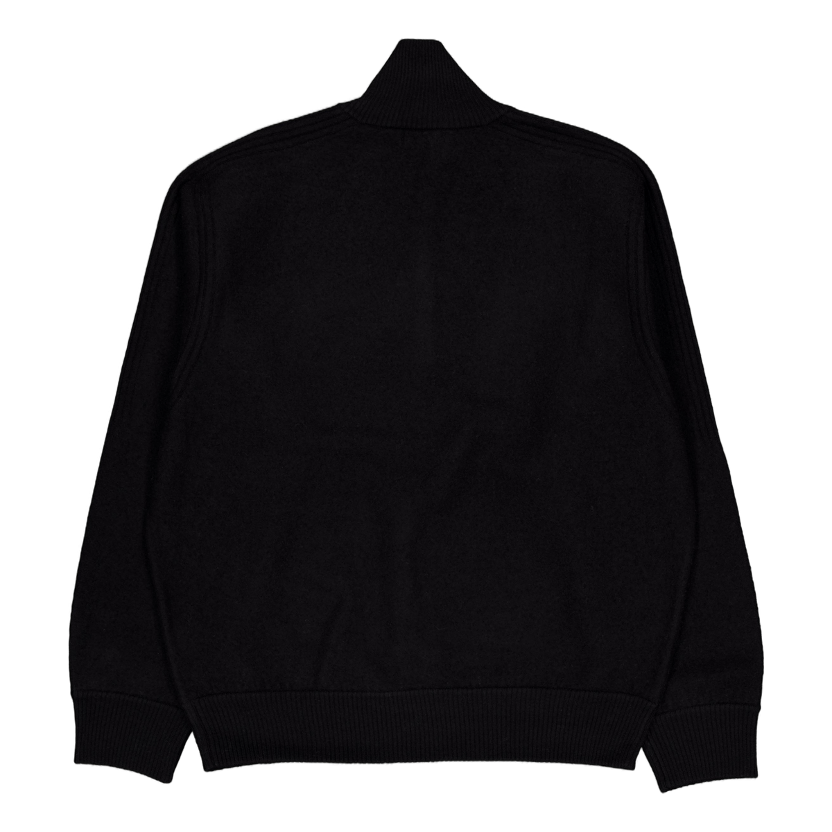 Bon Boiled Wool Quarter Zip Black