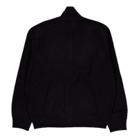 Bon Boiled Wool Quarter Zip Black