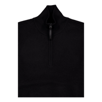 Bon Boiled Wool Quarter Zip Black