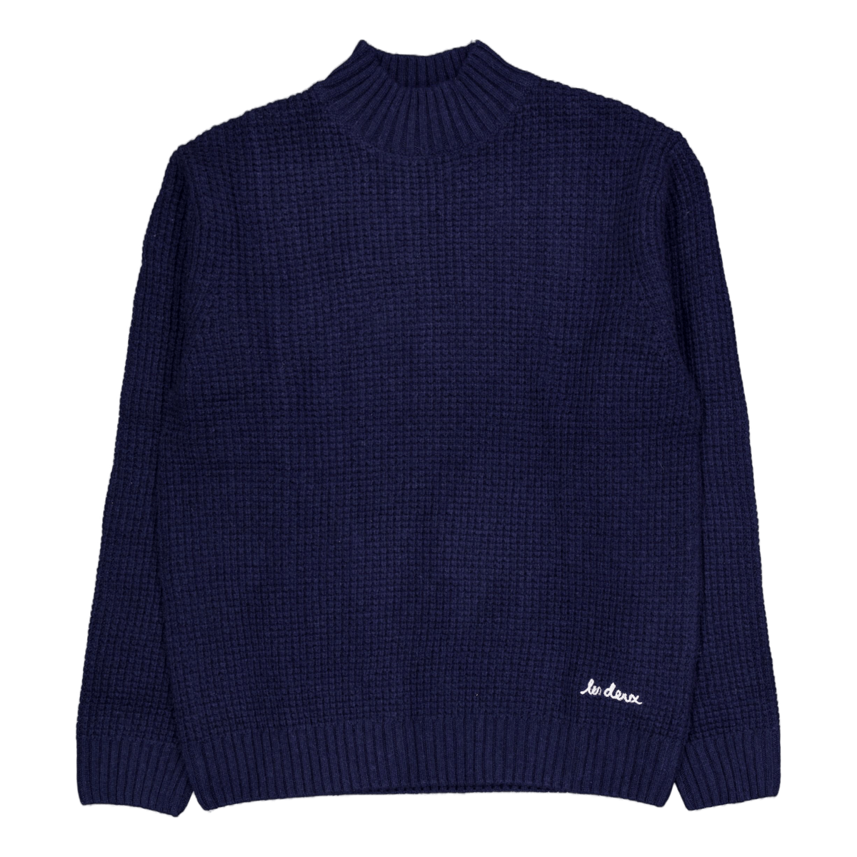 Grady Waffle Mockneck Knit Dark Navy