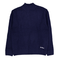 Grady Waffle Mockneck Knit Dark Navy