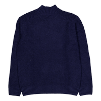 Grady Waffle Mockneck Knit Dark Navy