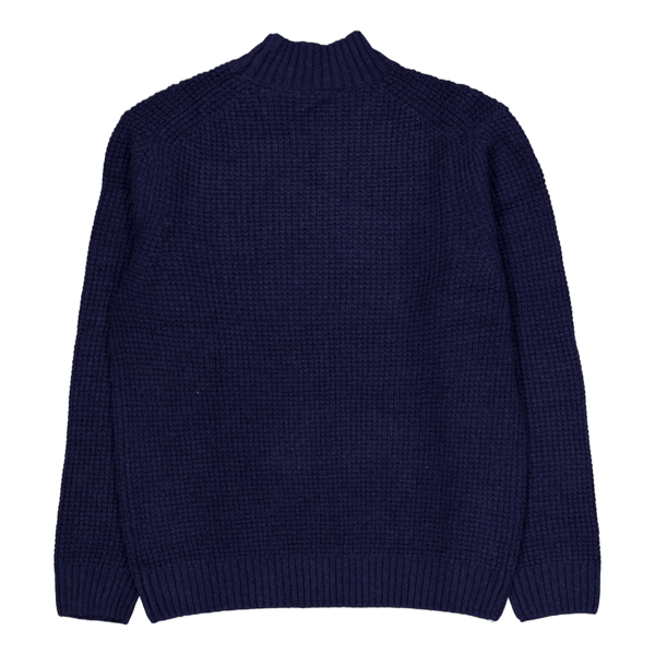 Grady Waffle Mockneck Knit Dark Navy