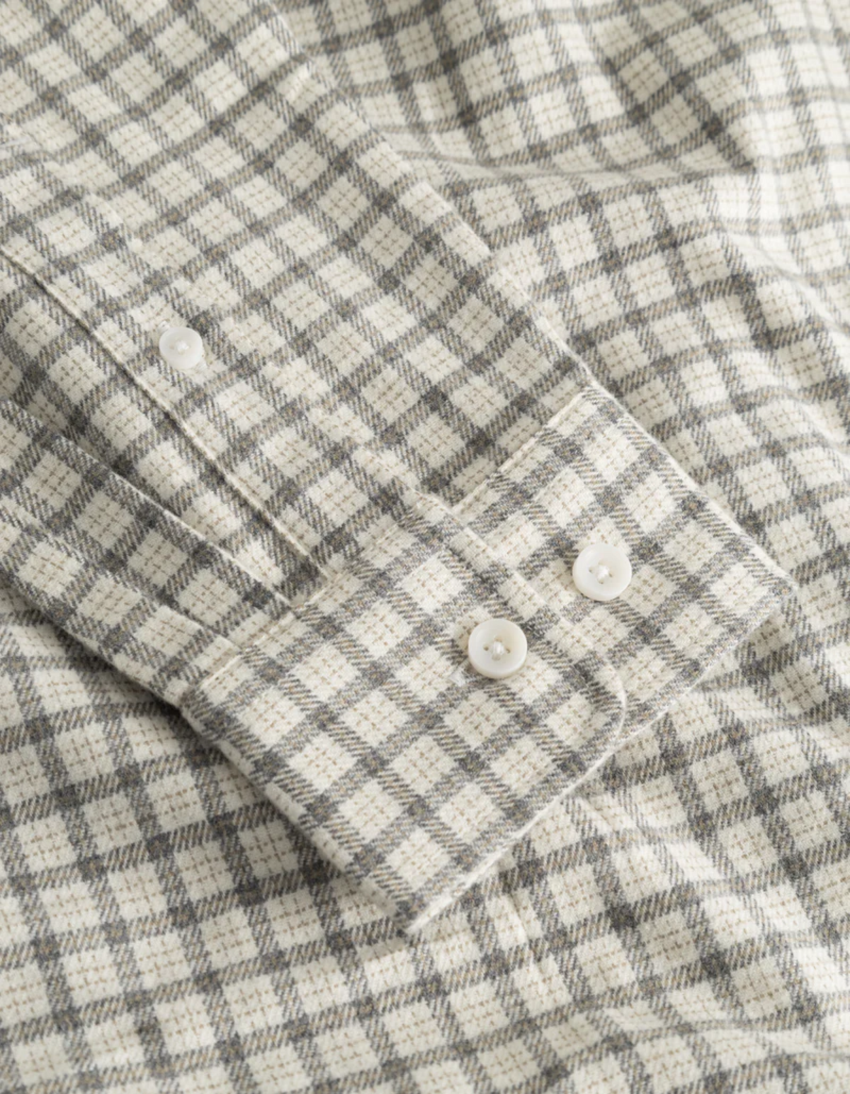 Kent Check Shirt 2.0 Ivory/light Grey Melange