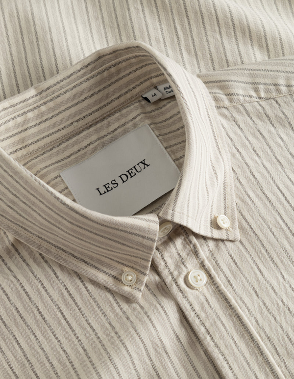 Konrad Stripe Oxford Shirt Light Ivory/light Desert Sand