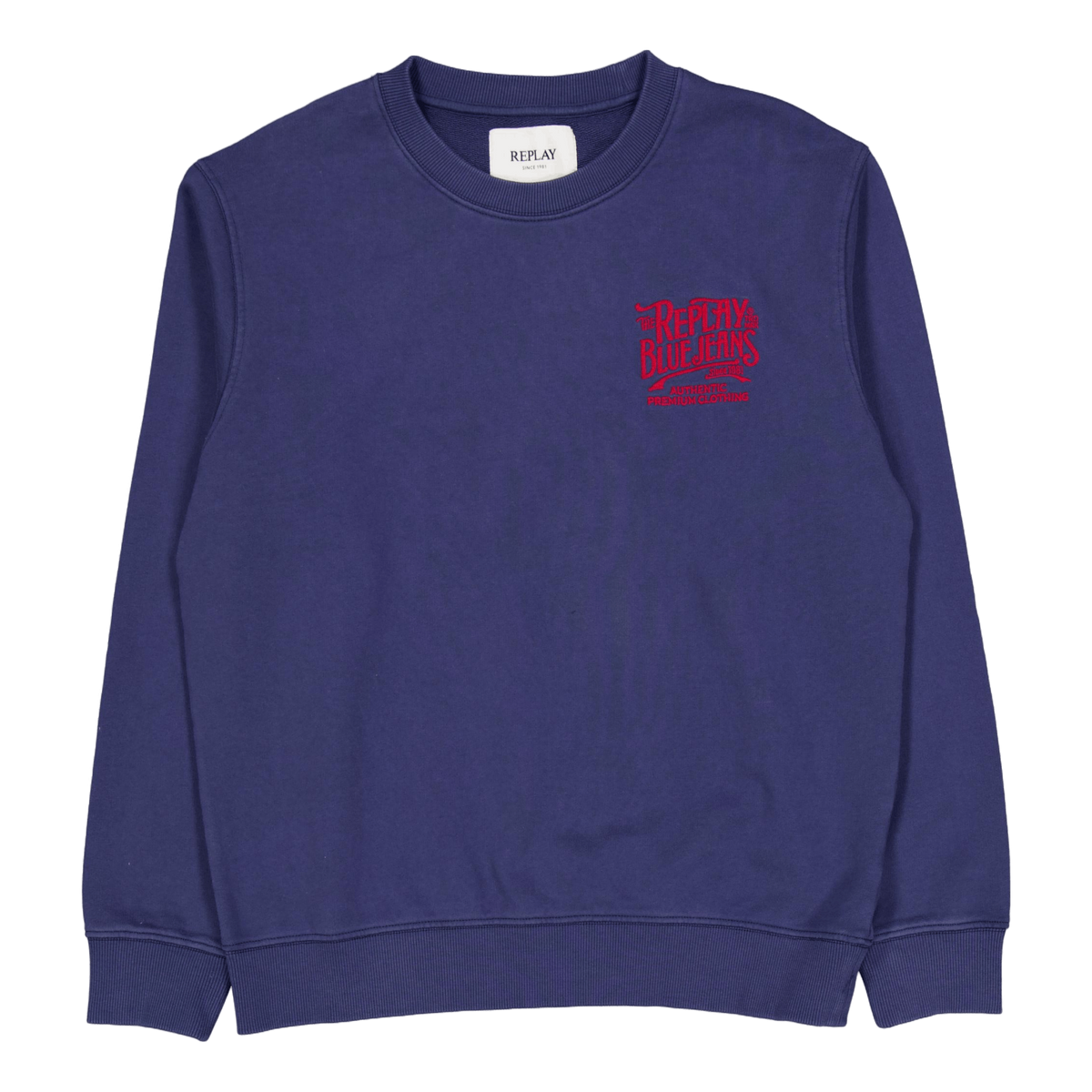 French Terry Crew Neck Sweatsh Medium Blue