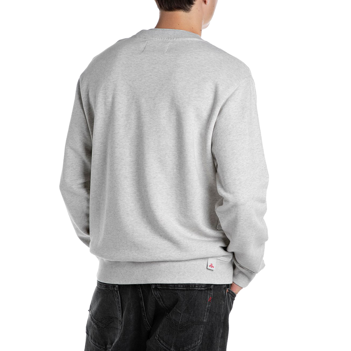 French Terry Crew Neck Sweatsh Light Grey Melange