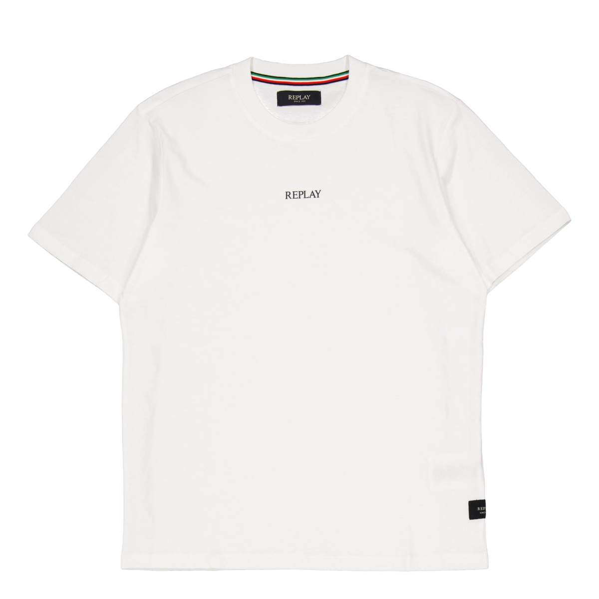 Replay Basic Logo Tee Natural White