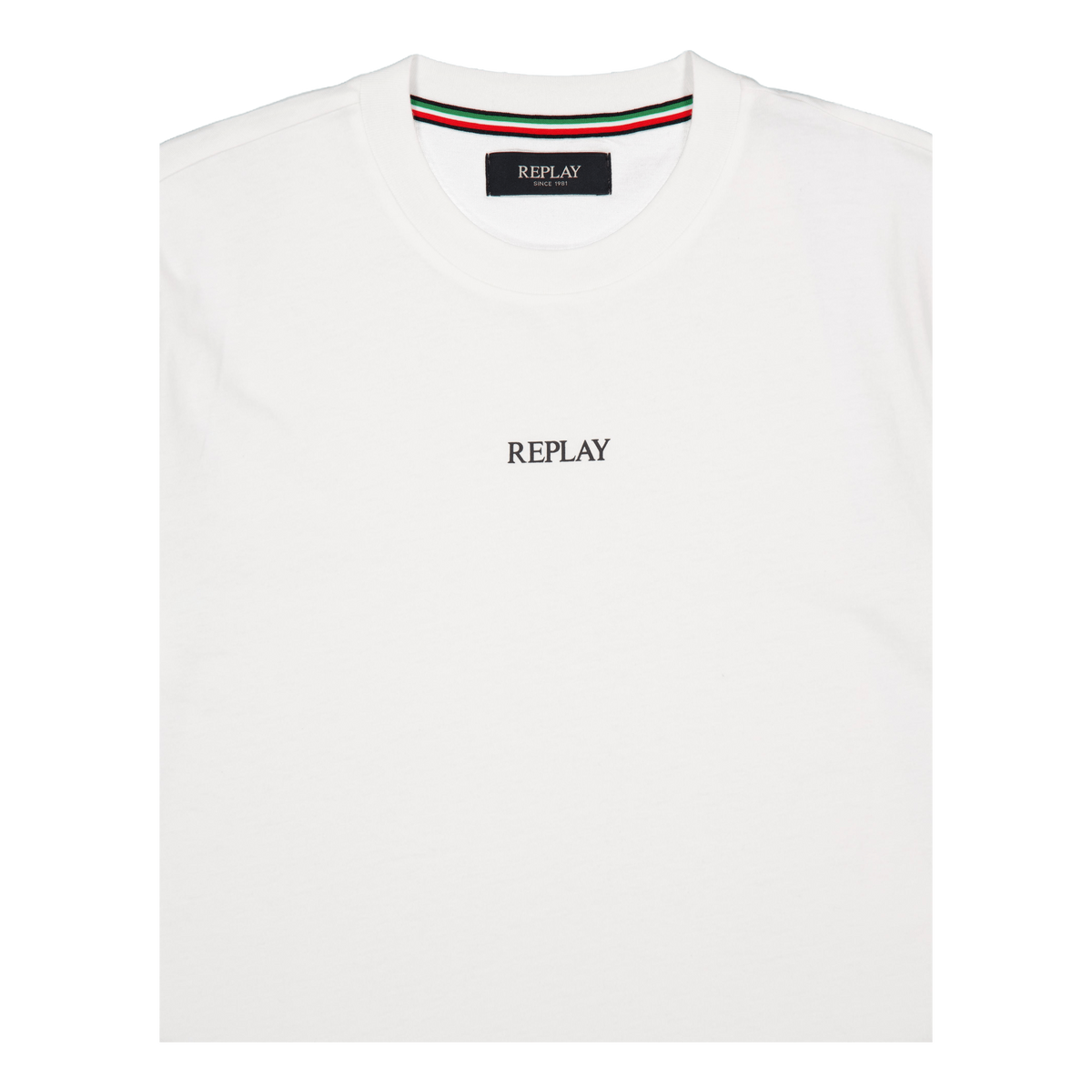 Replay Basic Logo Tee Natural White