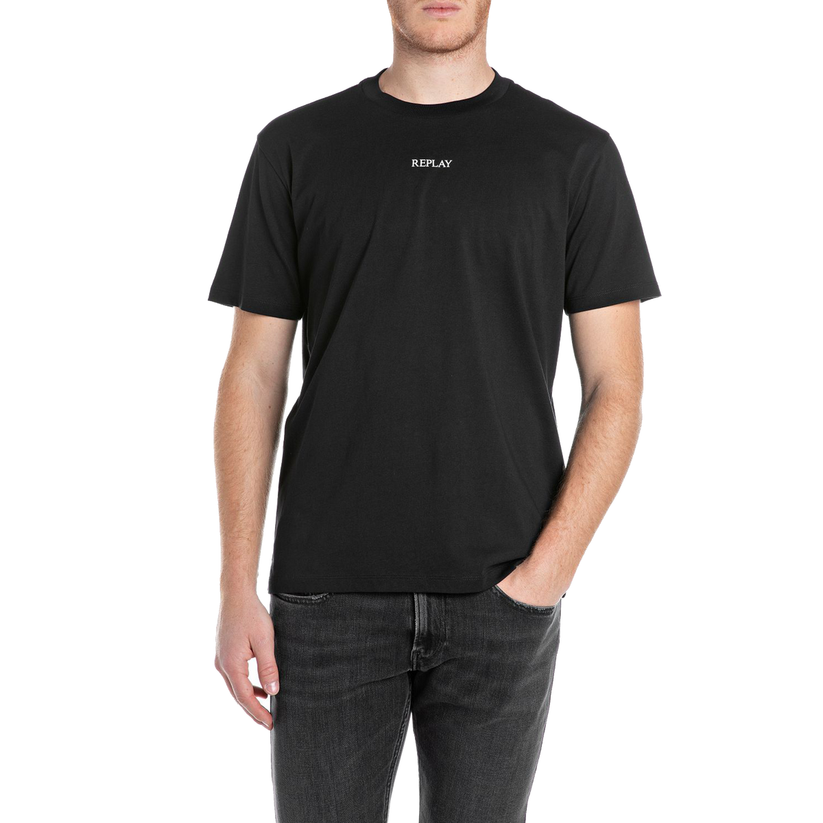 Replay Basic Logo Tee Black