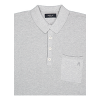 Knitted Polo Shirt Grey Melange