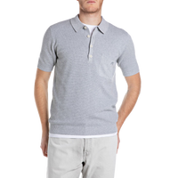 Knitted Polo Shirt Grey Melange